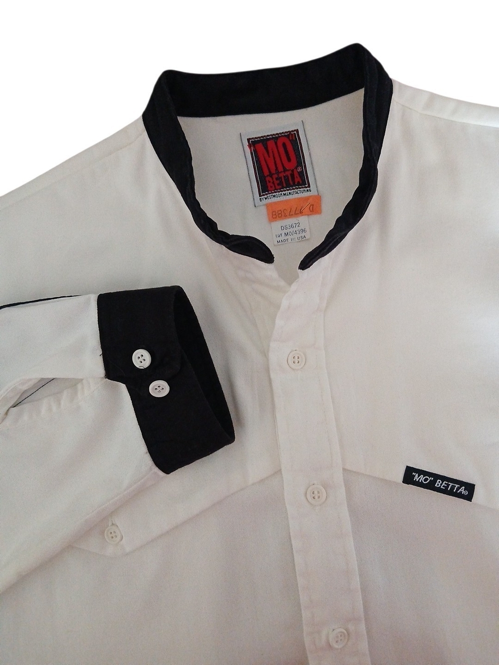 Mo Betta Western Shirt Mens 16.5  Vintage Garth Brooks Rodeo White Black 90s